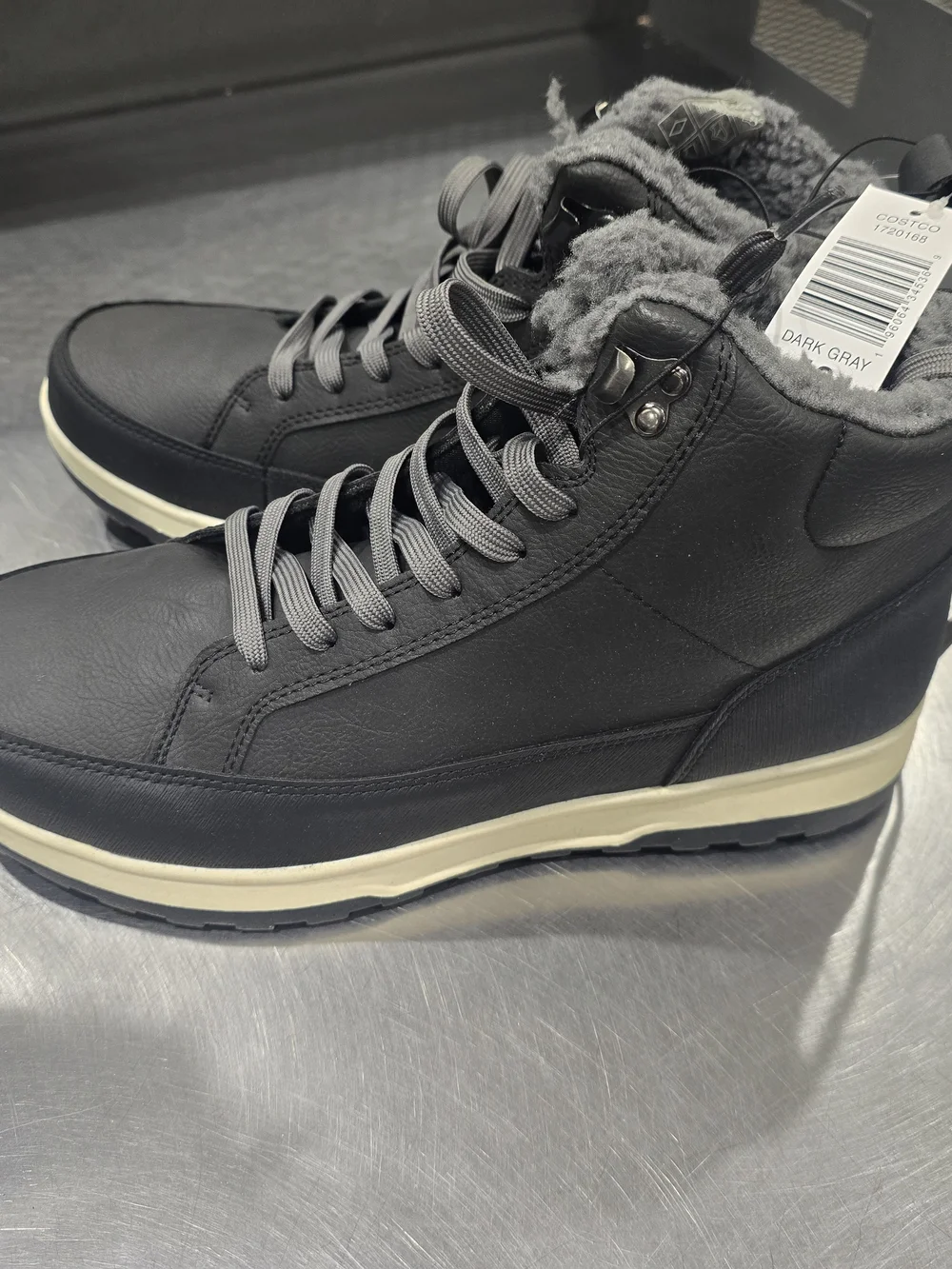 Men's Dark Gray Winter Lace-Up Boots